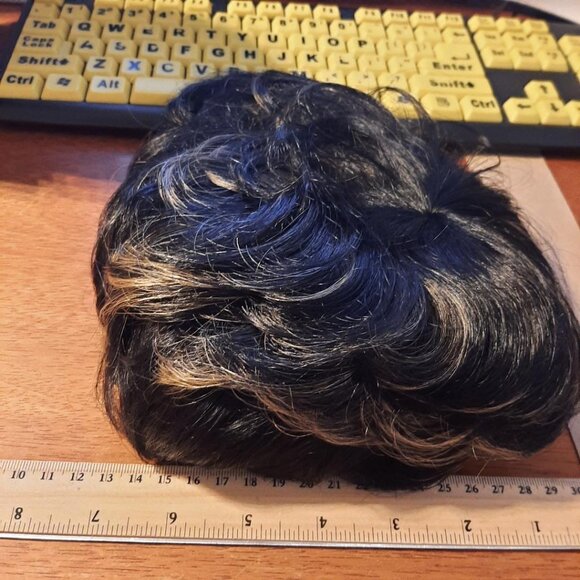 NEW ! 7x8 Women Luxury Hair Straight Curly Costume Wig Black